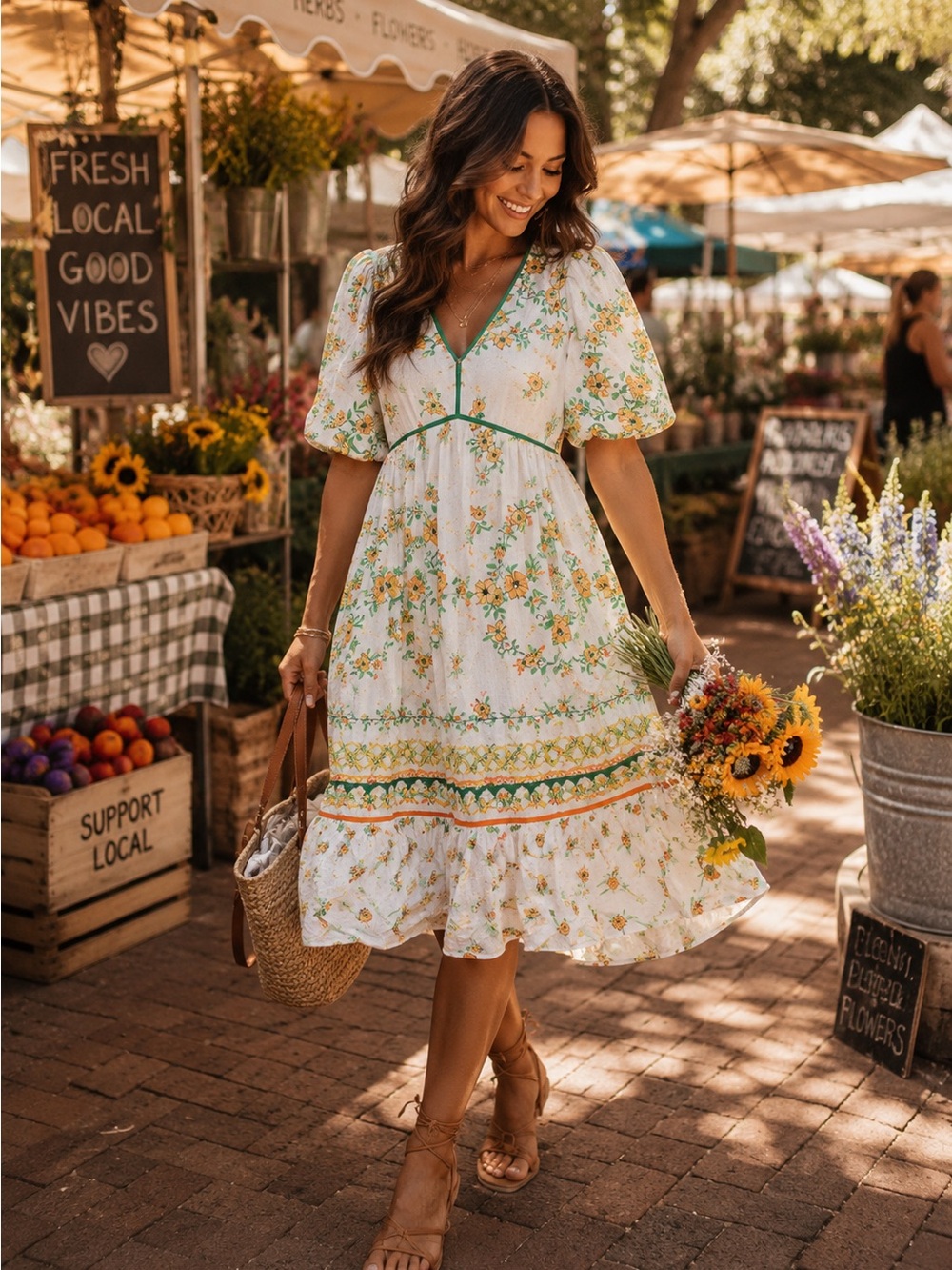 NEW Anthropologie brand Fig and Flower Multicolor Bohemian Dresses